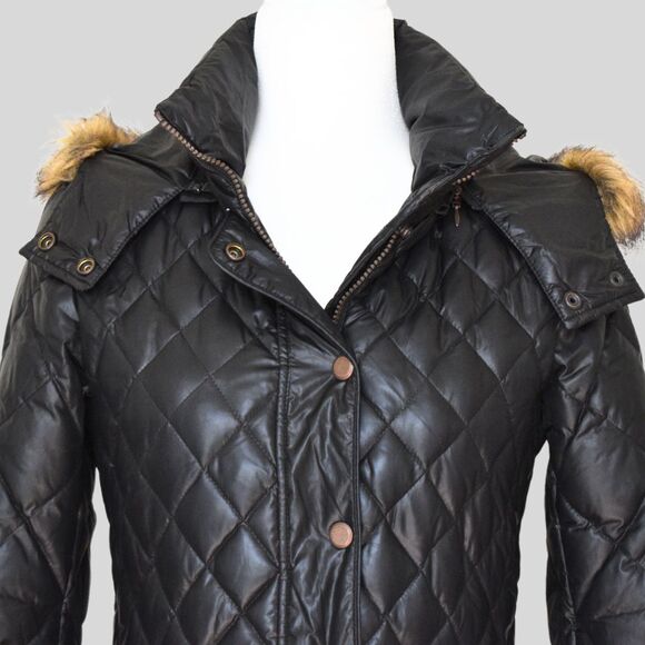 ANDREW MARC Kava Faux Fur Trim Quilted Down Drawstring Parka Coat Size XS - Picture 6 of 11